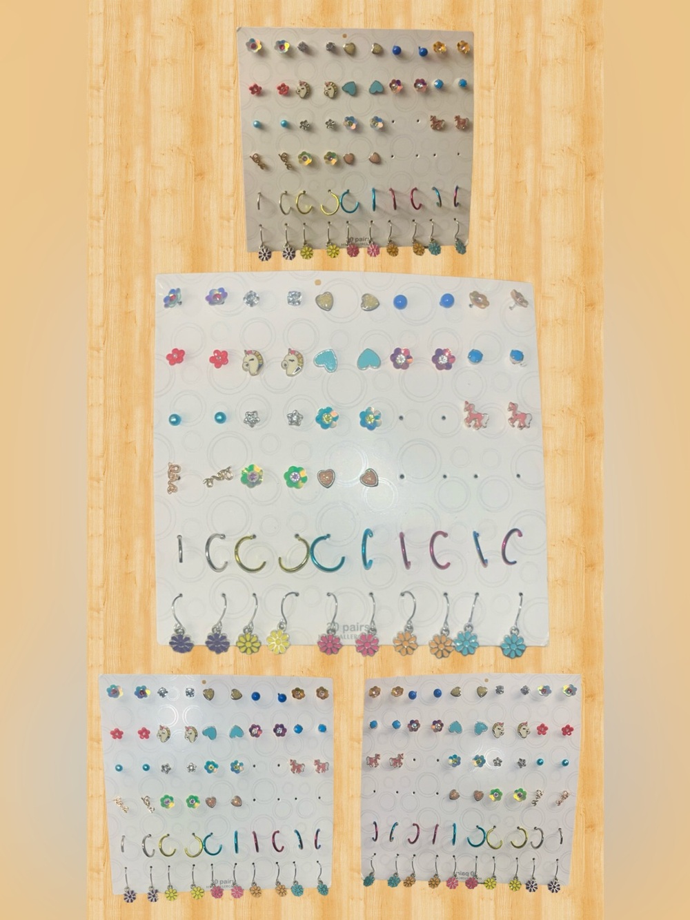 27 pair of hypoallergenic earrings